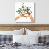 Wedding Floral Bouquet Art Names Canvas Afdruk (Insitu (Slaapkamer))