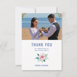 Wedding Floral Bouquet Foto Hartelijk dank Bedankkaart