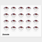Wedding Floral Dank je Navy Burgundy Ronde Sticker (Vel)
