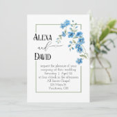 Wedding Floral Frame On White Kaart (Staand voorkant)