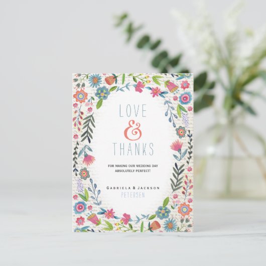 Wedding Floral Fun | Hartelijk dank Briefkaart (Staand voorkant)