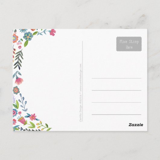 Wedding Floral Fun | Hartelijk dank Briefkaart (Achterkant)