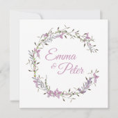 Wedding Floral Garland in Lilac Shades Save The Date (Voorkant)