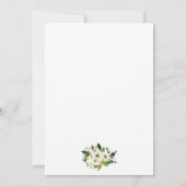Wedding Floral Green White Waterverf Uitnodiging (Achterkant)