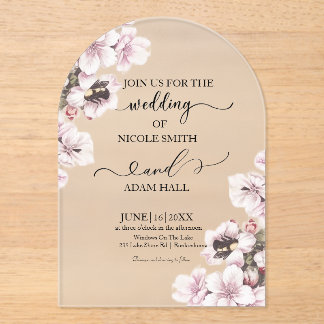 Wedding Floral Invitation Acryl Uitnodigingen