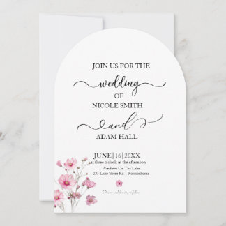 Wedding Floral Invitation Kaart