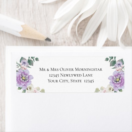 Wedding Floral Lavender Peony Etiket (Insitu)