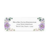 Wedding Floral Lavender Peony Etiket (Voorkant)
