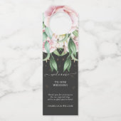 Wedding Floral Luxury Black en Pink Flessenhanger (Voorkant)