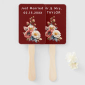 Wedding Floral Monogram Handwaaier (Voorkant en achterkant)