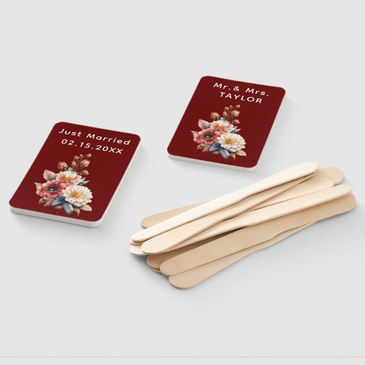 Wedding Floral Monogram Handwaaier (Niet-gemonteerd)