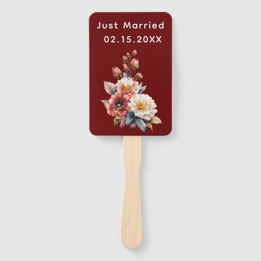 Wedding Floral Monogram  Handwaaier (Voorkant)