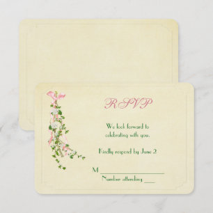 Wedding Floral Twig RSVP Kaart