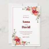 Wedding Floral-uitnodiging Kaart (Voorkant)