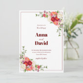 Wedding Floral-uitnodiging Kaart (Staand voorkant)