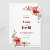 Wedding Floral-uitnodiging Kaart (Voorkant / Achterkant)