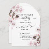 Wedding Floral-uitnodiging Kaart (Voorkant / Achterkant)