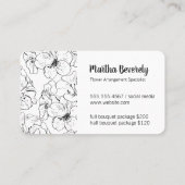 Wedding Florist | Elegant Bouquet van Flowers Visitekaartje (Achterkant)