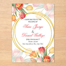 wedding flower invitation acryl uitnodigingen