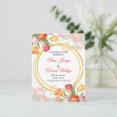 wedding flower invitation kaart (Staand voorkant)