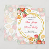 wedding flower invitation kaart (Voorkant / Achterkant)