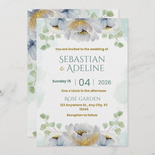 wedding flowers kaart (Voorkant / Achterkant)