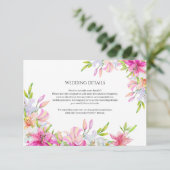 Wedding Flowers Lelies en Vogels Waterverf Informatiekaartje (Staand voorkant)