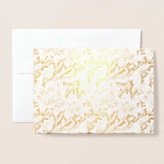 Wedding Folie Enclosure Kaart - Lelies (Voorkant met envelop)