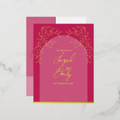 Wedding Folie Invitation Briefkaart (Voorkant / Achterkant)