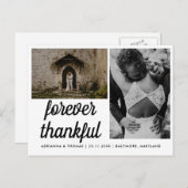 Wedding Forever Thanksgiving Elegant Script Twee f Briefkaart (Voorkant / Achterkant)