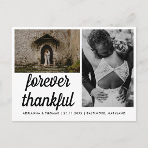 Wedding Forever Thanksgiving Elegant Script Twee f Briefkaart