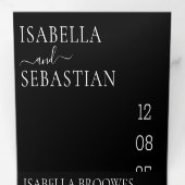 Wedding Formal Black All in one set Drieluik Uitnodiging (Binnenzijde eerst)