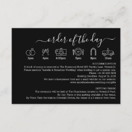 Wedding Formal Black Details Order Of The Day Informatiekaartje
