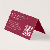 Wedding Formal Burgundy QR Code Playlist Kaart (Voorkant)