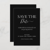 Wedding Formal Save the Date Black (Voorkant / Achterkant)