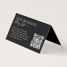 Wedding Formele Zwarte QR-code Afspeellijst Kaart