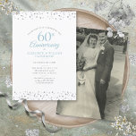 Wedding Foto 60th Jubileum Hearts Confetti Kaart<br><div class="desc">Personaliseer met uw speciale zestigste diamanten jubileuminformatie in chique belettering en uw speciale trouwfoto op de achterkant. Ontworpen door Thisnotme©</div>