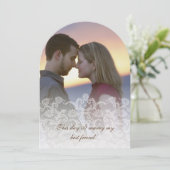 Wedding Foto  Lace Damask-uitnodigingen Kaart (Staand voorkant)