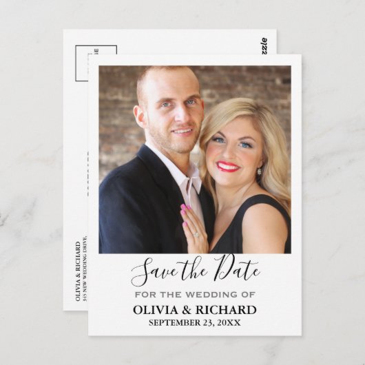 Wedding Foto opslaan Datum bekendmaking Briefkaart (Voorkant / Achterkant)