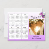 Wedding Foto Paarse Rozen Mini 2021 Agenda Magnetische Uitnodiging (Voorkant)