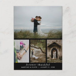 Wedding Four Photo Simple Forever Dankbaar Briefkaart