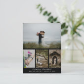 Wedding Four Photo Simple Forever Dankbaar Briefkaart (Staand voorkant)