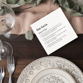 Wedding Fun Facts Cocktail Napkin Servet