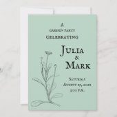 Wedding Garden Party | Blauw groen Sage Kaart (Voorkant)