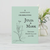 Wedding Garden Party | Blauw groen Sage Kaart (Staand voorkant)