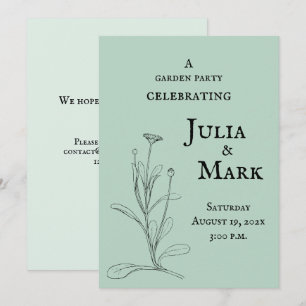 Wedding Garden Party   Blauw groen Sage Kaart