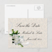 Wedding Gardenias Aankondigingskaart (Voorkant / Achterkant)