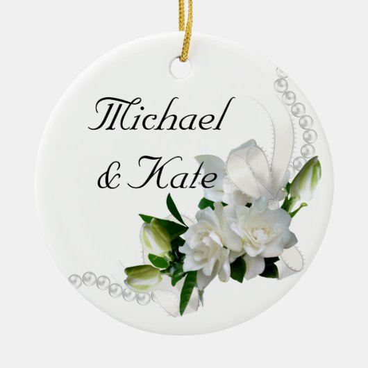 Wedding Gardenias Keramisch Ornament (Voorkant)