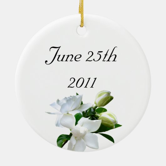 Wedding Gardenias Keramisch Ornament (Achterkant)