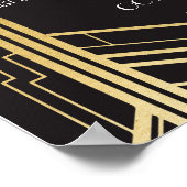 Wedding Gatsby Art Deco 10 Tabel 1920 Zitplaatplan Poster (Hoek)